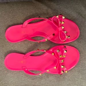 Ann More jelly bean flip flops. Size 39. Color pink.